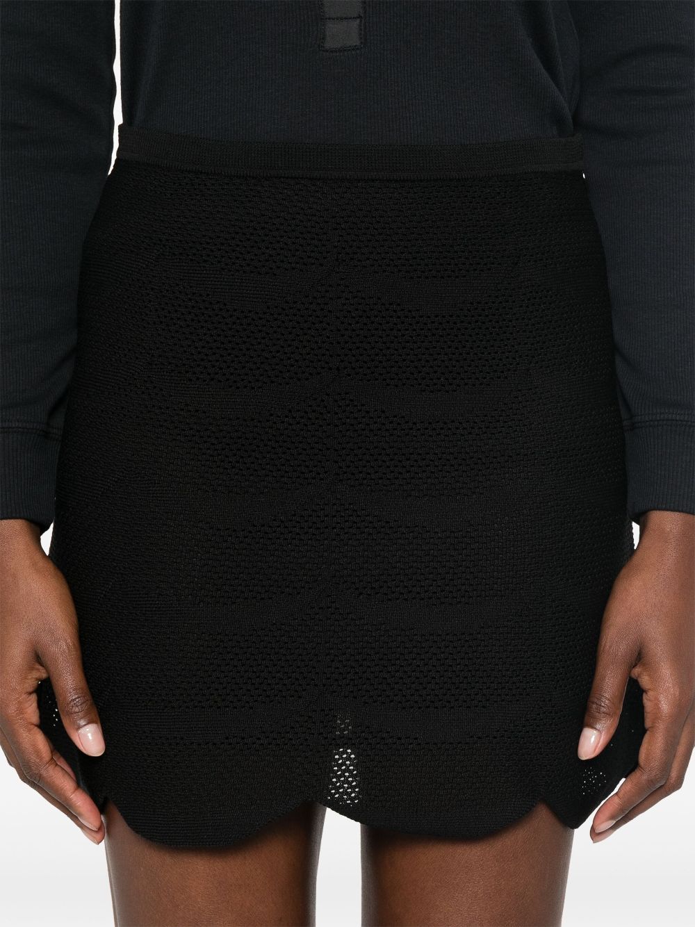 TOM FORD Elegant Mini Skirt with Scalloped Hem and Elastic Waistband