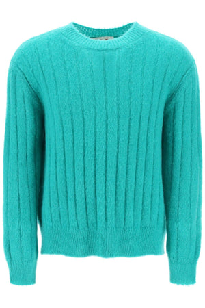 MARNI Men's Green Brushed Mohair Pullover from SS24 Collection