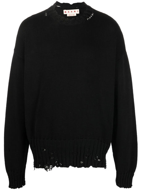 MARNI Distressed Knit Detail Sweater