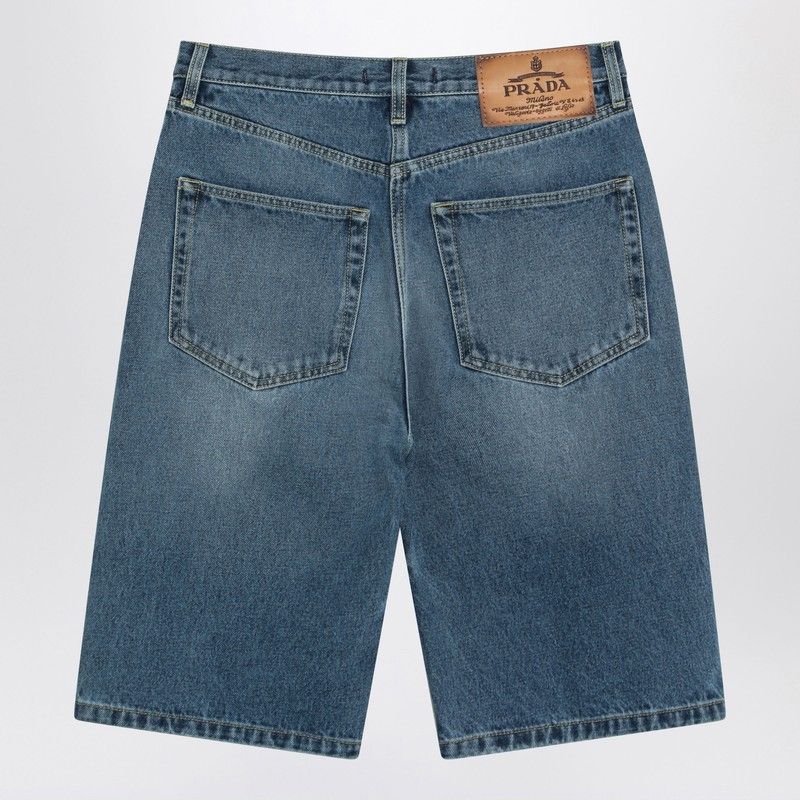 PRADA Women’s Mini Bermuda Shorts in Washed Denim