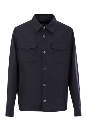 HERNO Men's Pearl Rain Cotton Silk Cashmere Shirt - SS24 Collection