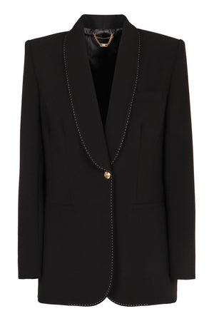 ELISABETTA FRANCHI Single-Breasted Viscose Blazer