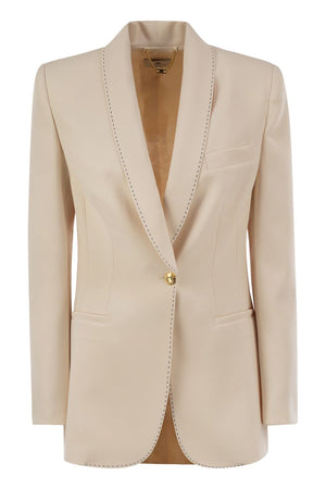 ELISABETTA FRANCHI Lightweight Slouchy Fit Crepe Jacket