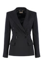 ELISABETTA FRANCHI Crepe Blazer with Satin Accents for Women