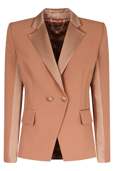 ELISABETTA FRANCHI Satin Lapel Collar Blazer