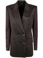 TOM FORD Double Breasted Silk and Wool Twill Jacket for Women