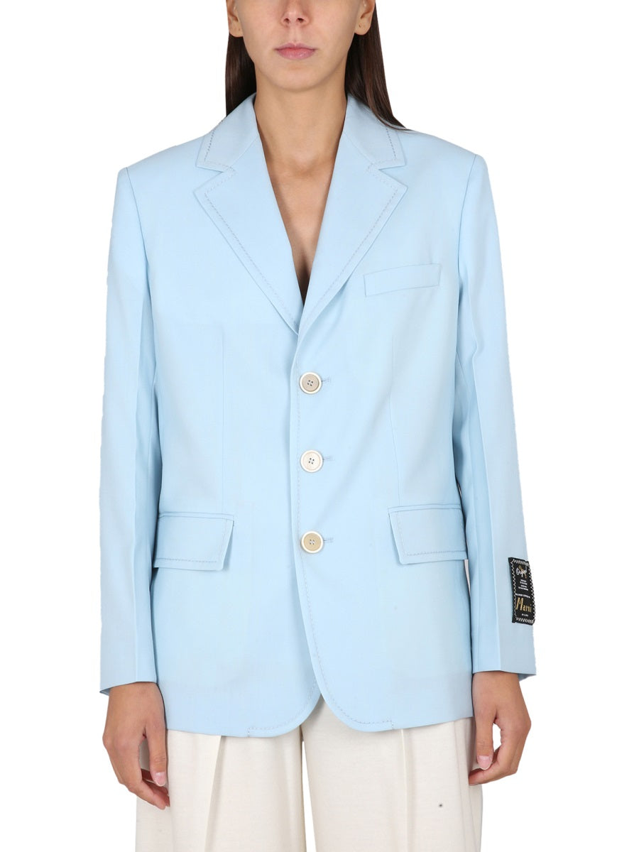 MARNI Cool Wool Long Blazer for Women