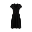 GIVENCHY Elegant Midi-Length Dress with Sweetheart Neckline and Logo Belt