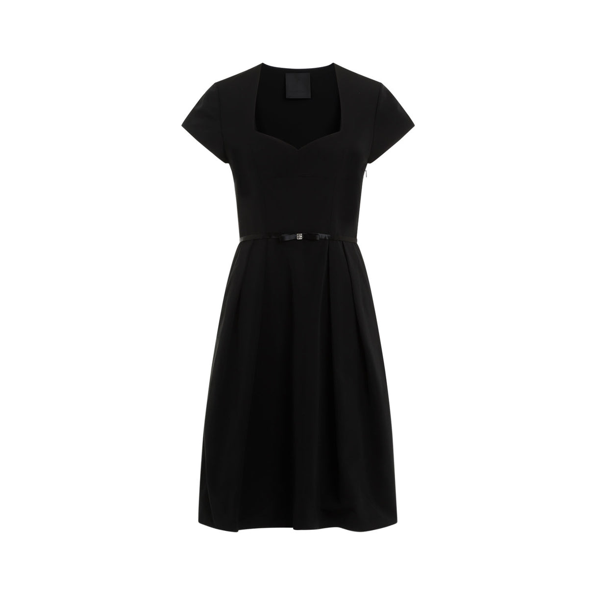 GIVENCHY Elegant Midi-Length Dress with Sweetheart Neckline and Logo Belt