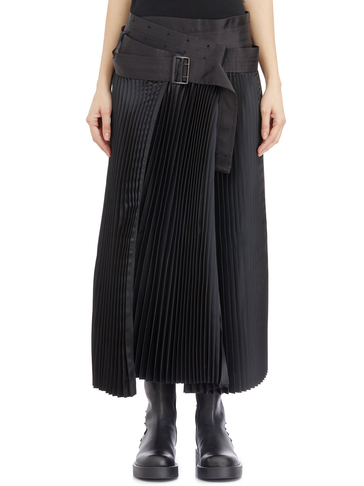 JUNYA WATANABE Plisse Mini Skirt with Belt - Size S