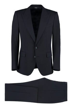 DOLCE & GABBANA STUNNING BLUE TWO-PIECE WOOL SUIT FOR MEN