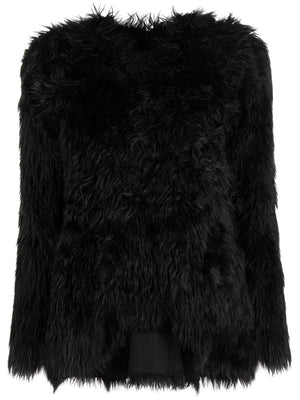 COMME DES GARÇONS Women's Long-Sleeved Faux-Fur Top in Black