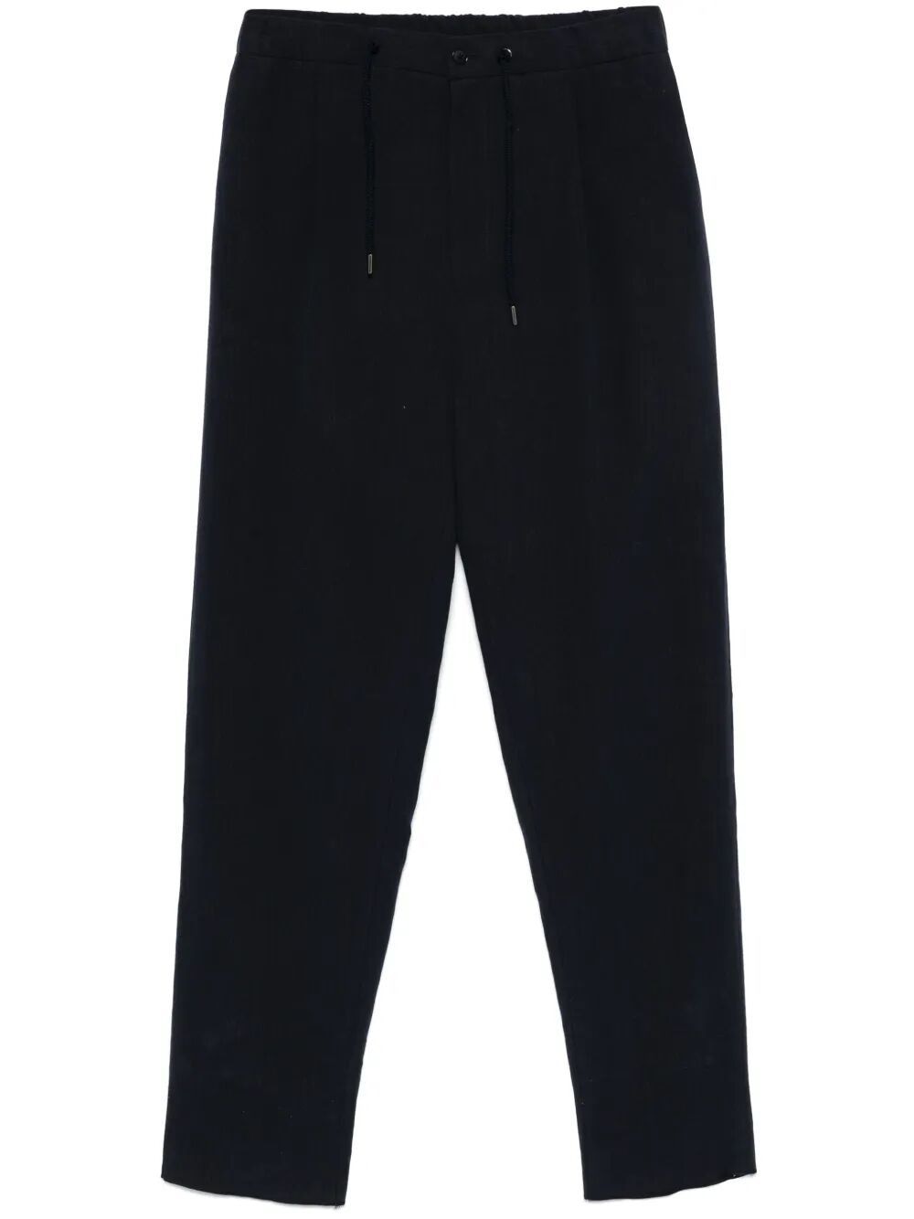 GIORGIO ARMANI Pleat-Detailing Straight Leg Linen Trousers