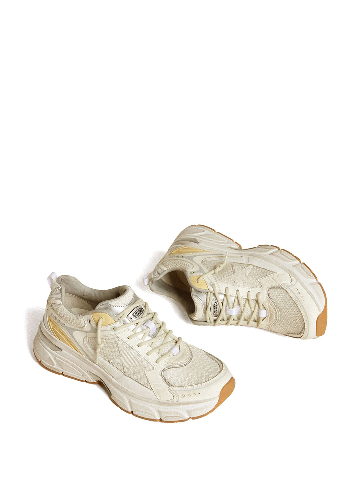 GOLDEN GOOSE Lightstar Leather Net and Suede Upper Sneakers with TPU Star Net Heel - SS25