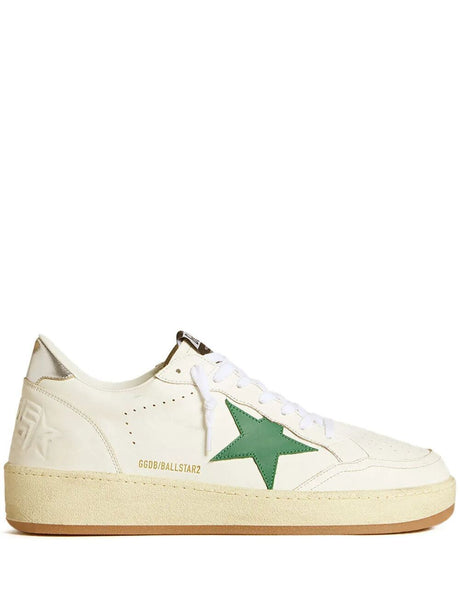 GOLDEN GOOSE Men's Ball Star 2 Sneakers with Leather Star and Metallic Heel Tab