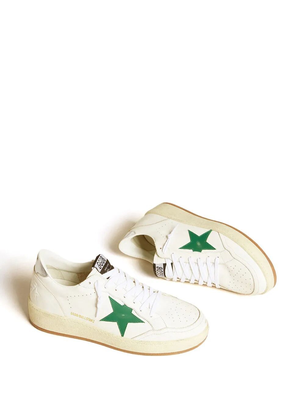 GOLDEN GOOSE Men's Ball Star 2 Sneakers with Leather Star and Metallic Heel Tab