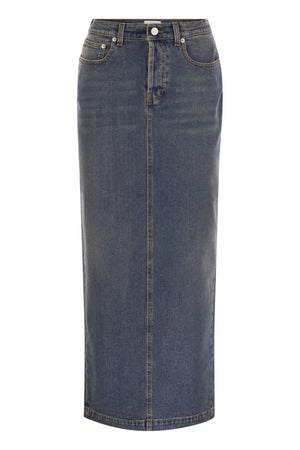 FABIANA FILIPPI Long Denim Skirt with Back Slit