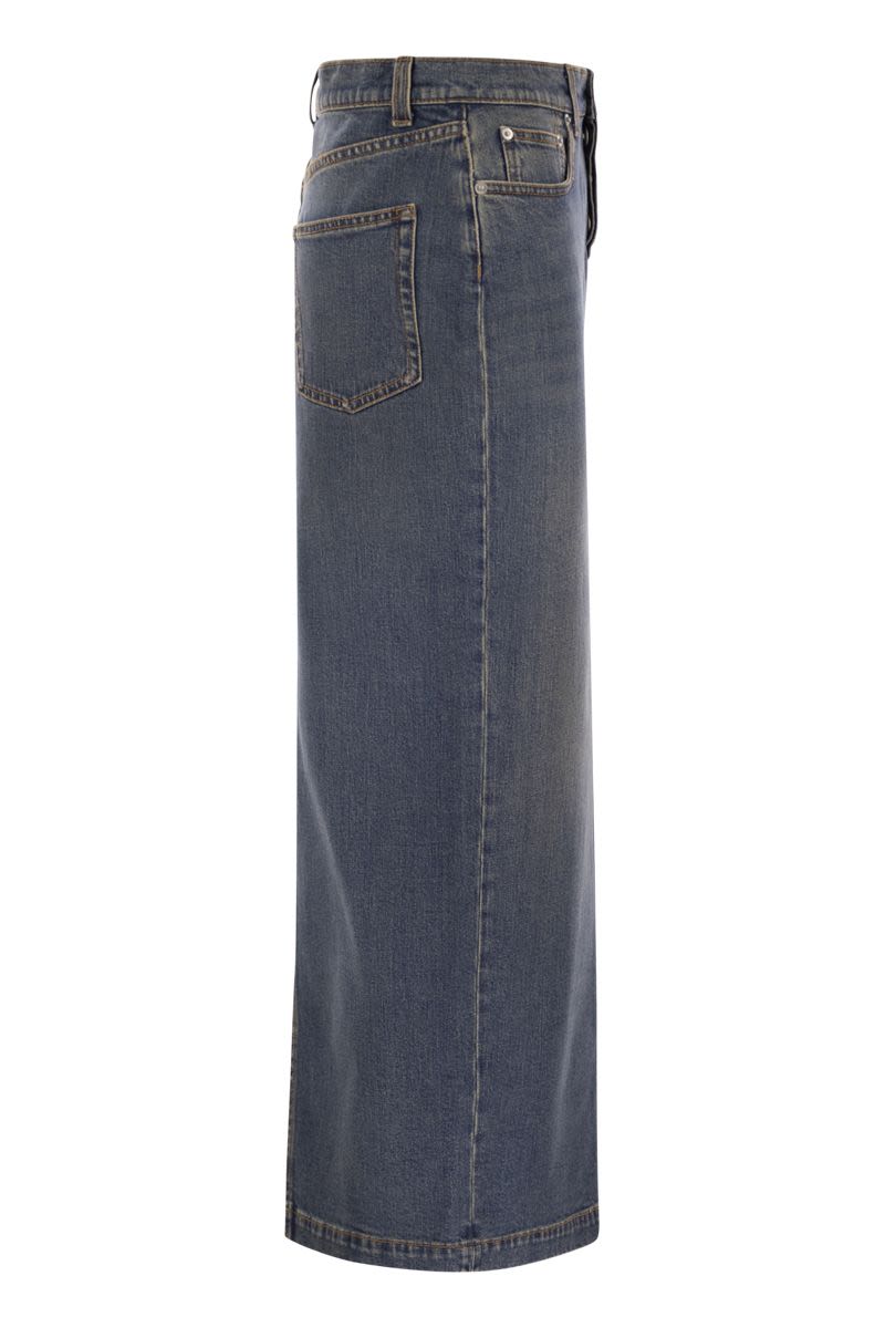 FABIANA FILIPPI Long Denim Skirt with Back Slit