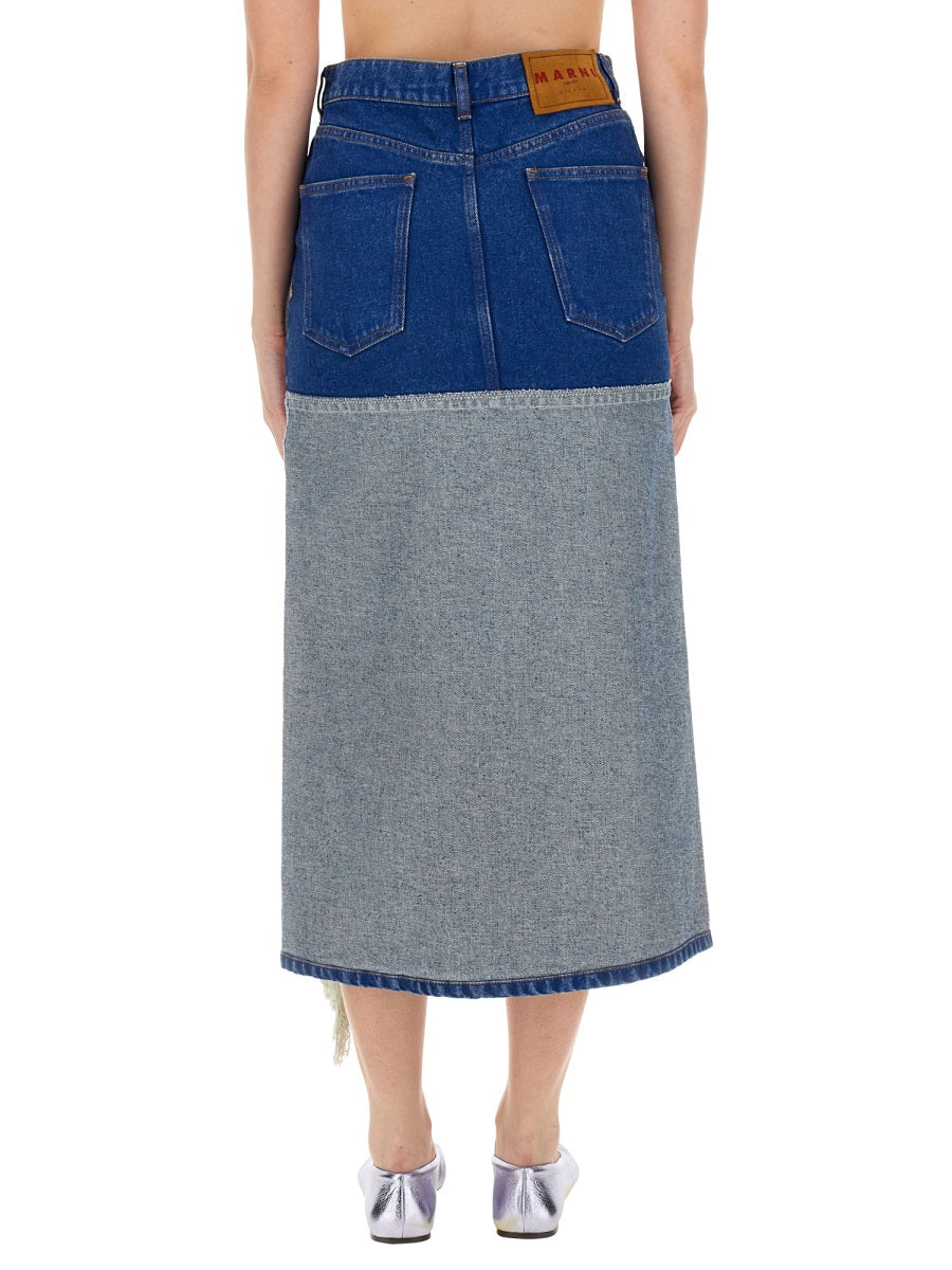 MARNI Cotton Denim Skirt - Size 40