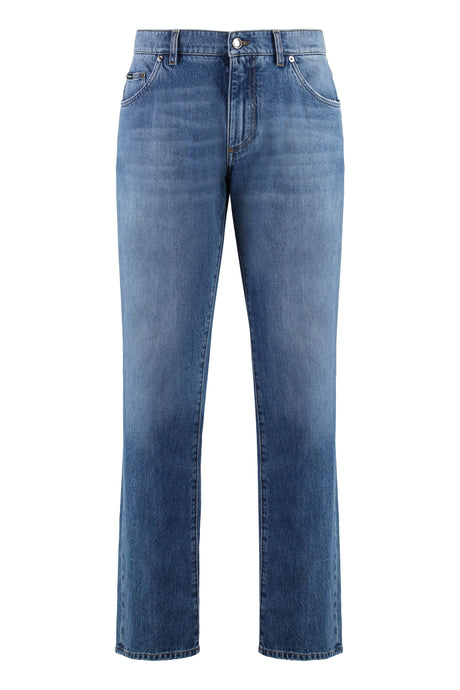 DOLCE & GABBANA Classic Denim Jeans with Engraved Metal Details