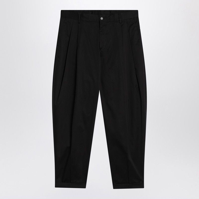 DOLCE & GABBANA Double-Pleated Cotton Trousers for Men