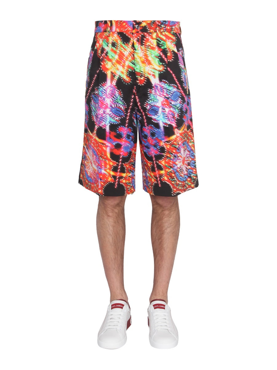 DOLCE & GABBANA Men's Luminary Print Bermuda Shorts