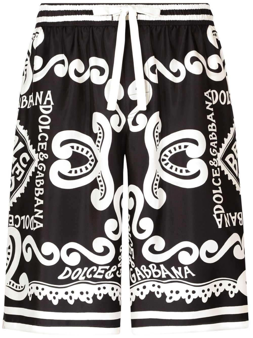 DOLCE & GABBANA Men's Printed Silk Bermuda Shorts for SS24