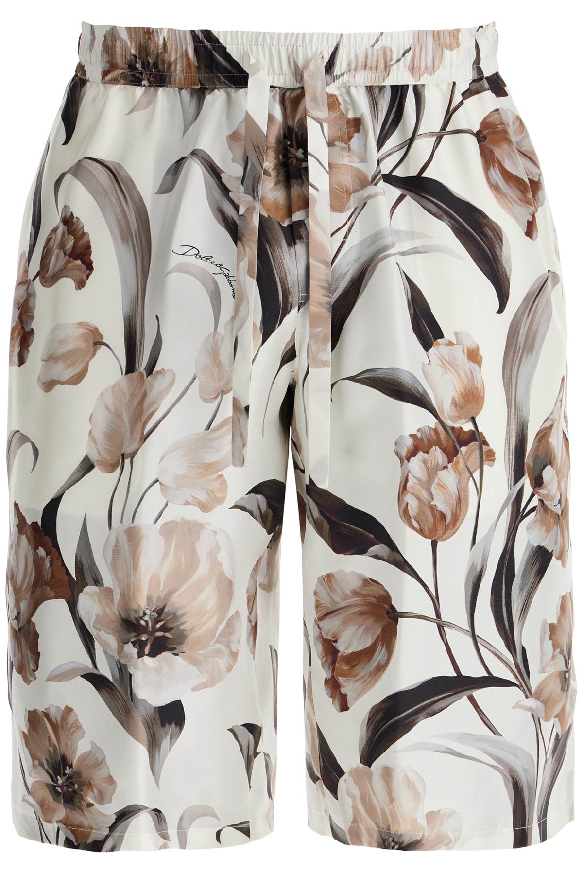 DOLCE & GABBANA Floral Silk Bermuda Shorts