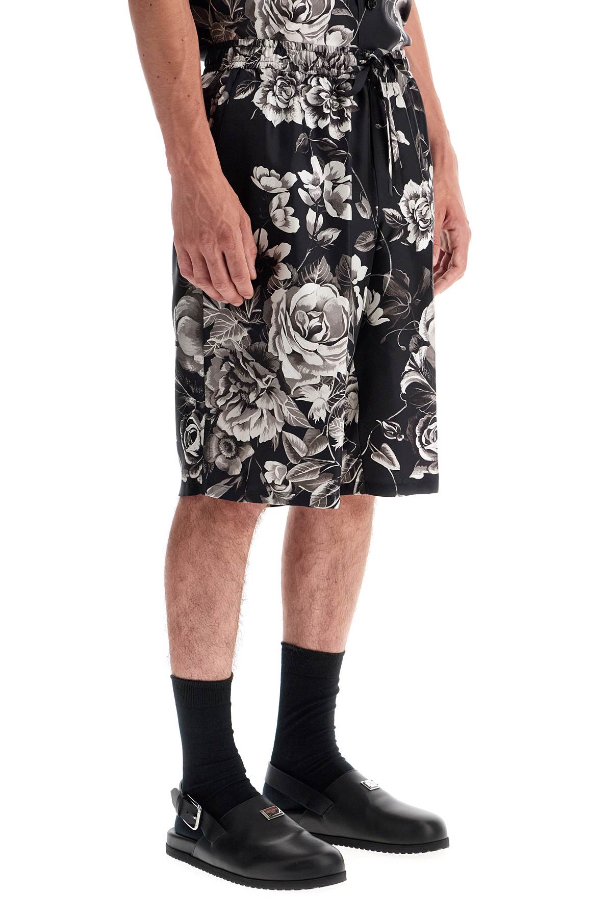 DOLCE & GABBANA Luxury Floral Silk Bermuda Shorts Set