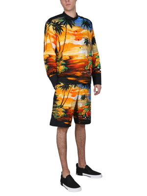 DOLCE & GABBANA Men's Mini Bermuda Shorts with Vibrant Hawaii Print