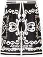 DOLCE & GABBANA Knee-Length Logo-Print Silk Shorts for Men