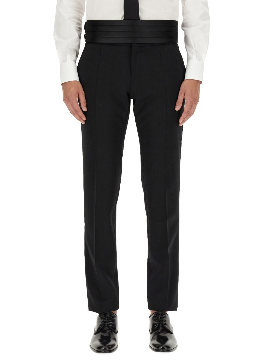 DOLCE & GABBANA Men's Tailored Pants with Elastic Waistband