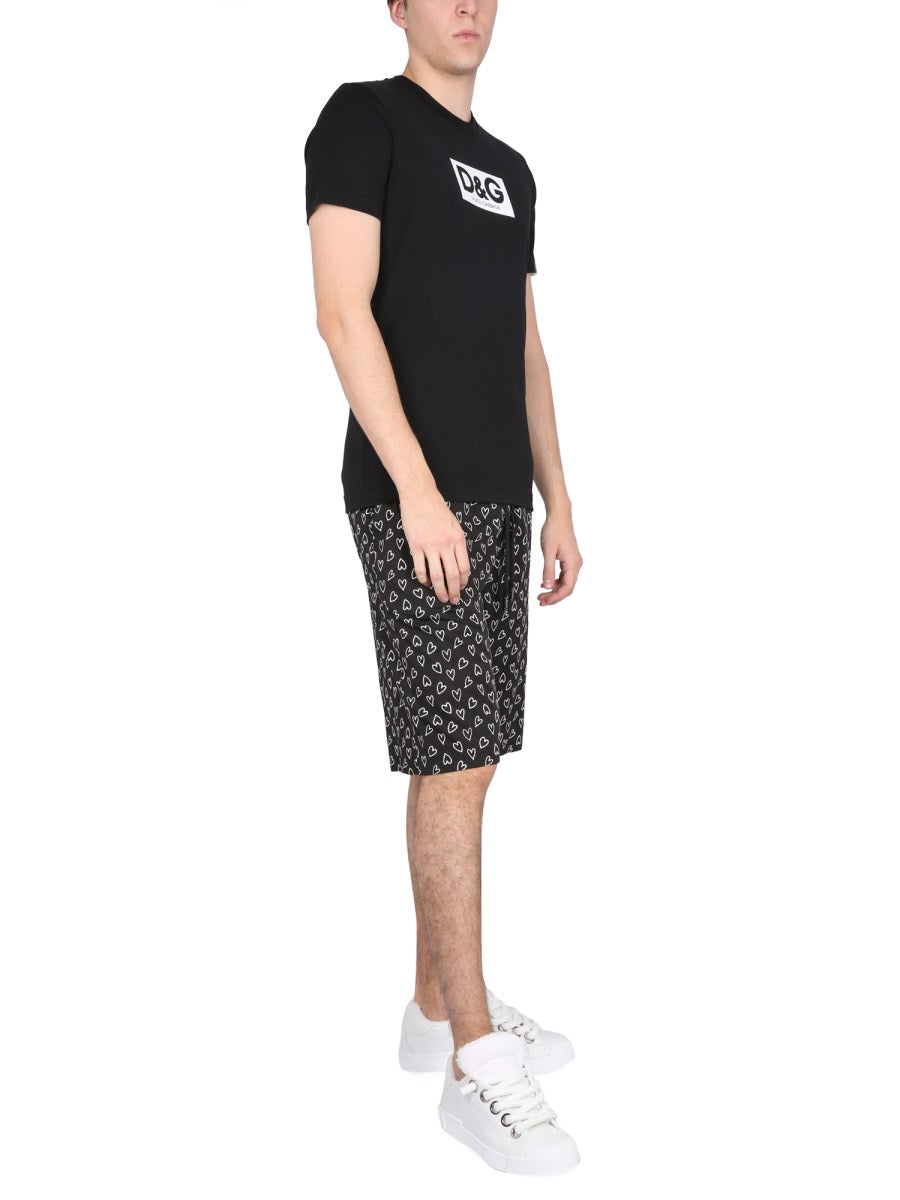 DOLCE & GABBANA Heart Print Bermuda Shorts for Men - SS23 Collection