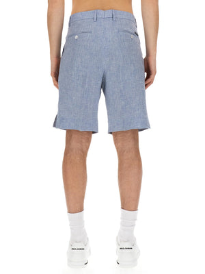 DOLCE & GABBANA Men's Linen Bermuda Shorts - Regular Fit Size 50