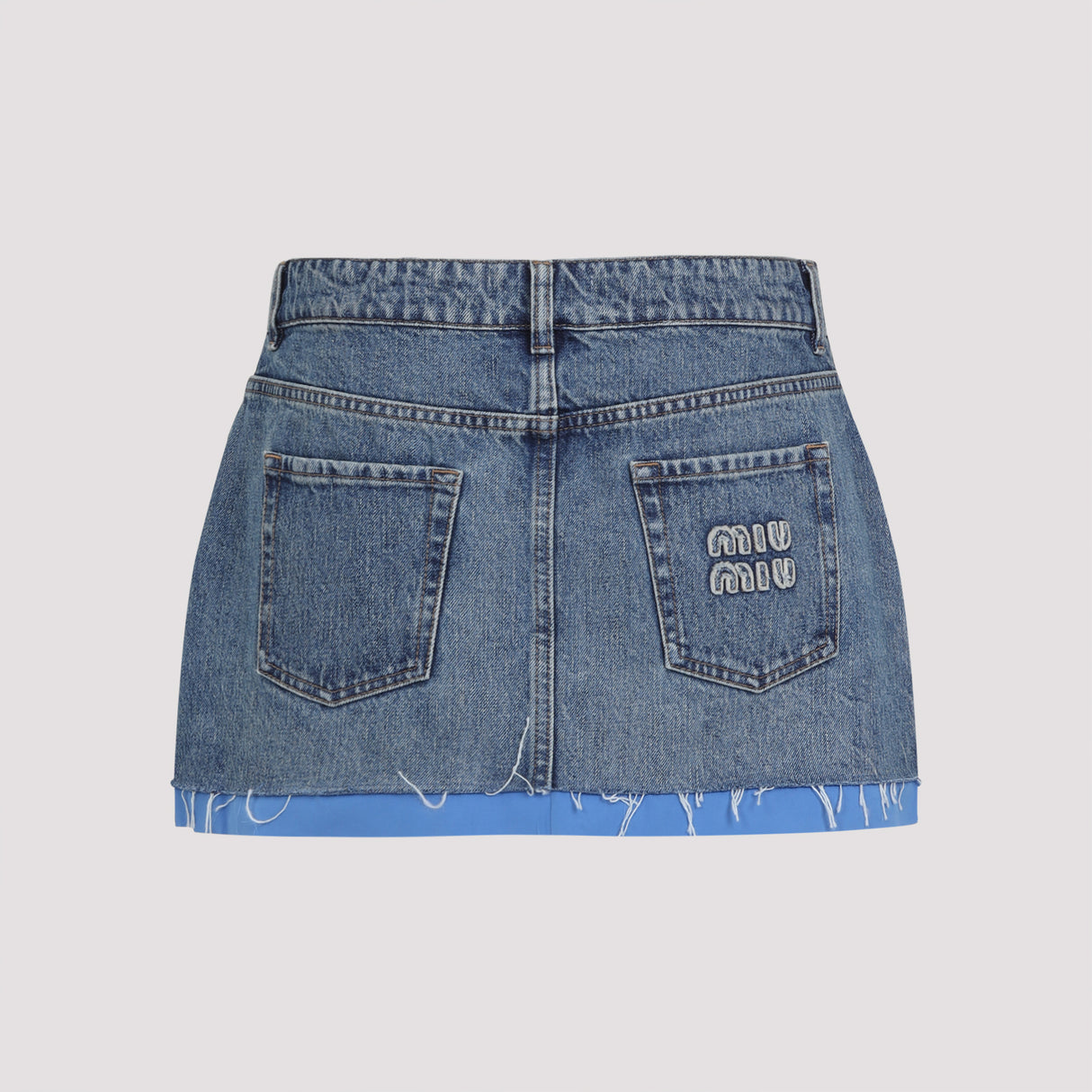 MIU MIU Chic Cotton Mini Skirt for Women - SS25 Collection