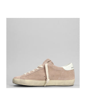 GOLDEN GOOSE Super-Star Chic Sneakers in Pink, Silver, and White