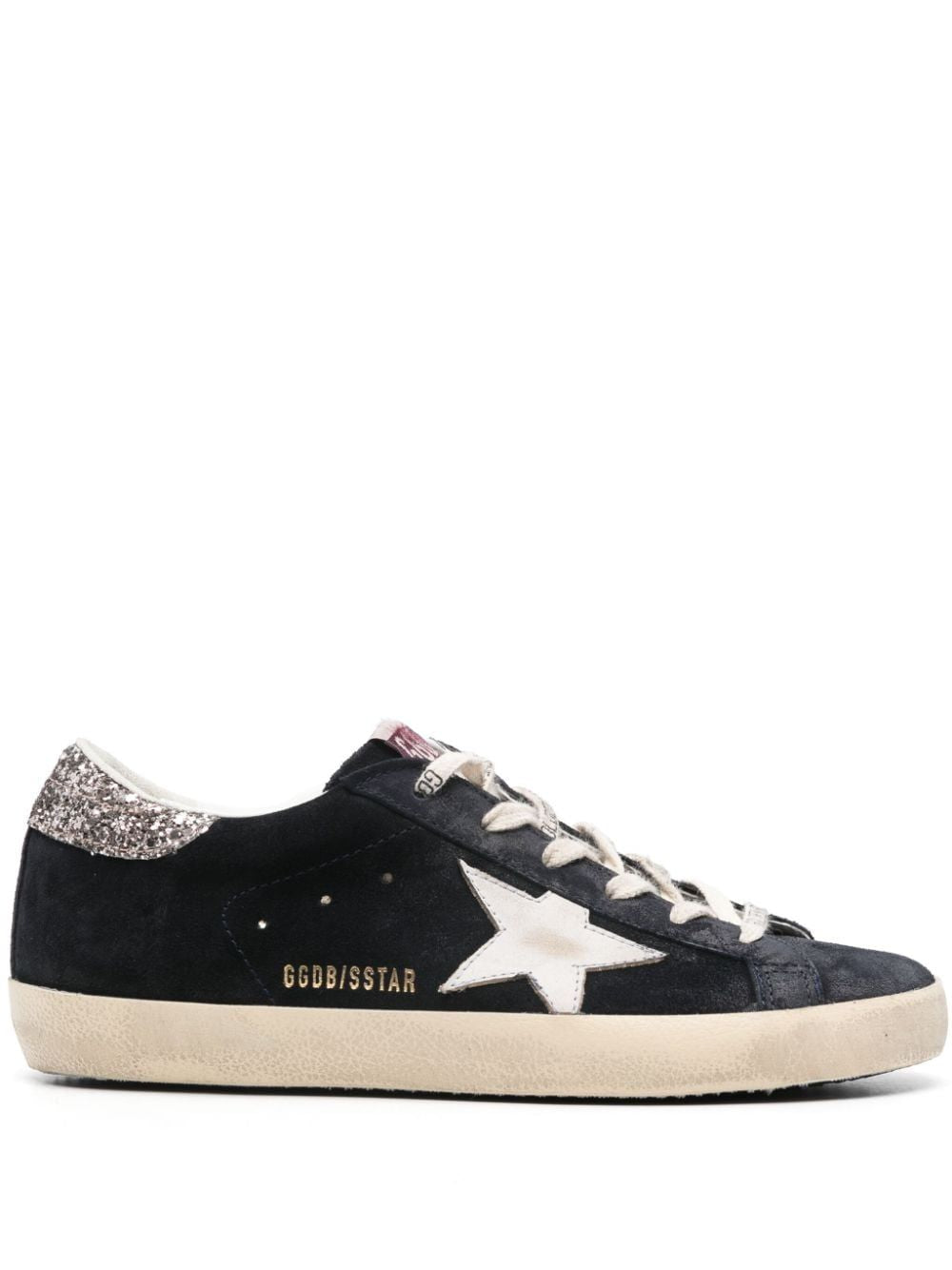 GOLDEN GOOSE スーパースター 青と銀のスニーカー