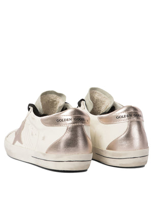 GOLDEN GOOSE ヴィンテージ風スニーカー、ピンクの星とシルバーのアクセント