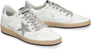 GOLDEN GOOSE Vintage White Leather Sneakers with Glitter Star for Women