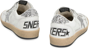 GOLDEN GOOSE Vintage White Leather Sneakers with Glitter Star for Women