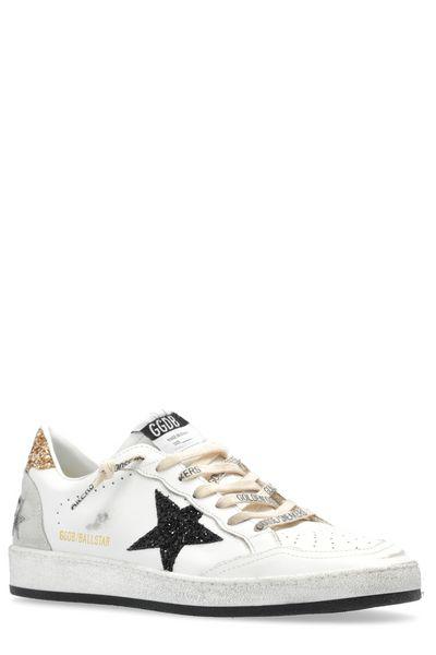 GOLDEN GOOSE シンプルな白と黒の女性用スニーカー