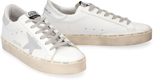 GOLDEN GOOSE 高級な白いレザーハイタップスニーカー女性用