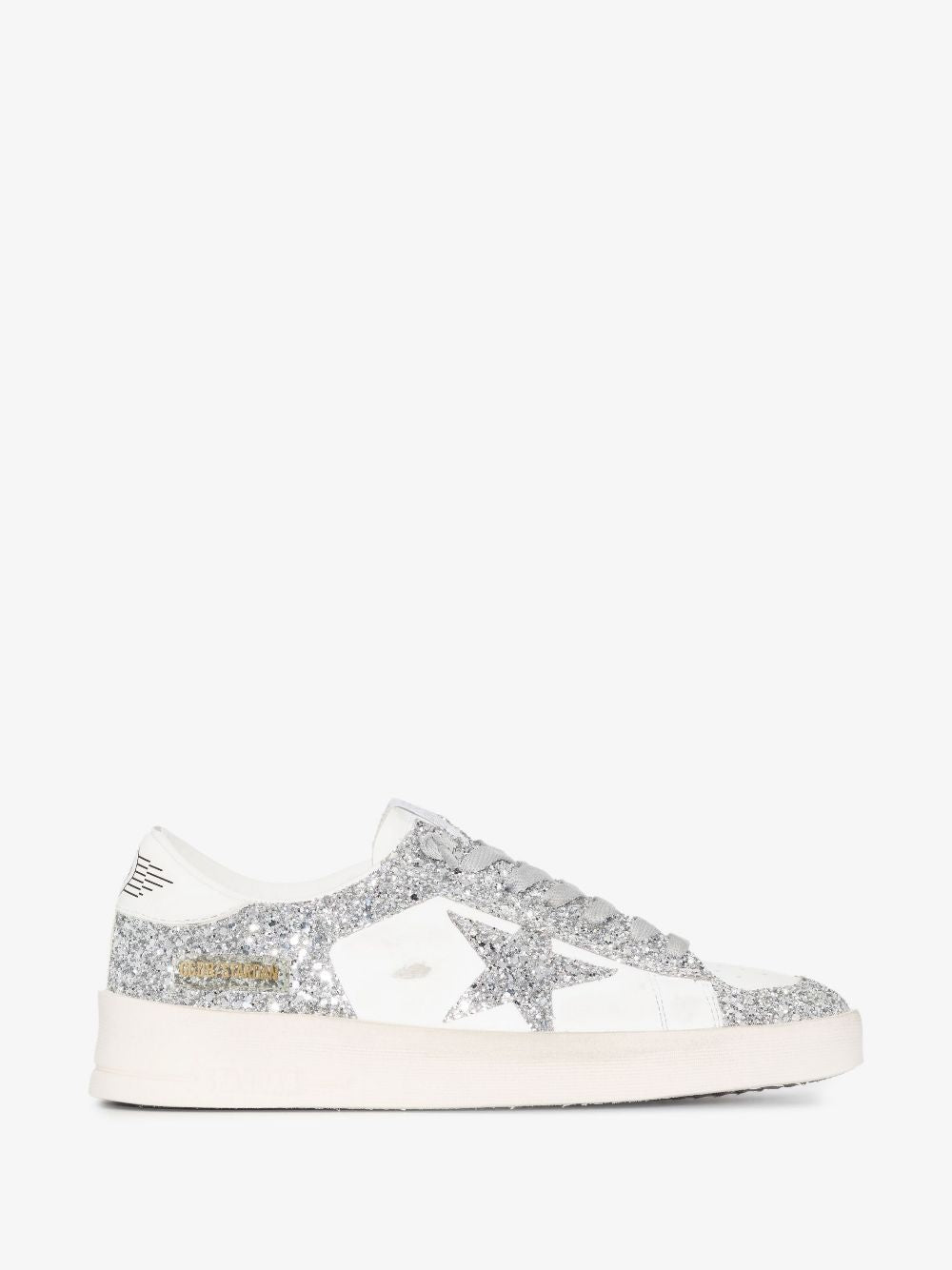 GOLDEN GOOSE Stardan Glitter Detail Leather Sneakers for Women