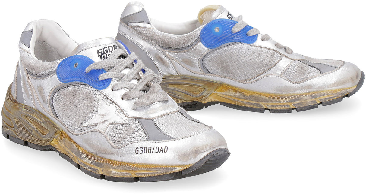 GOLDEN GOOSE Vintage-Effect Mesh and Laminated Leather Dad-Star Sneakers for Women