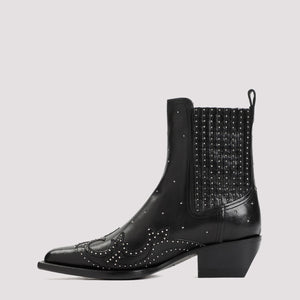 GOLDEN GOOSE Stylish Black Leather Women's Boots for SS24