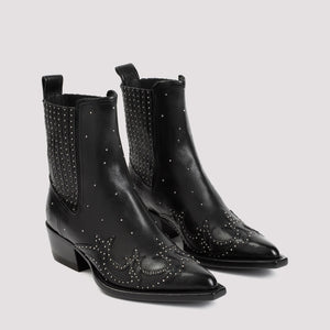 GOLDEN GOOSE Stylish Black Leather Women's Boots for SS24