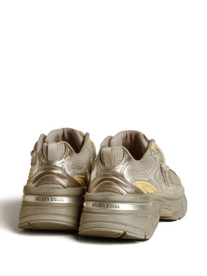 GOLDEN GOOSE Laminated Leather Suede Sneakers with Unique TPU Star Net Heel