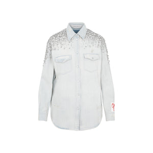 GOLDEN GOOSE Bleached Washed Boyfriend Shirt for Women