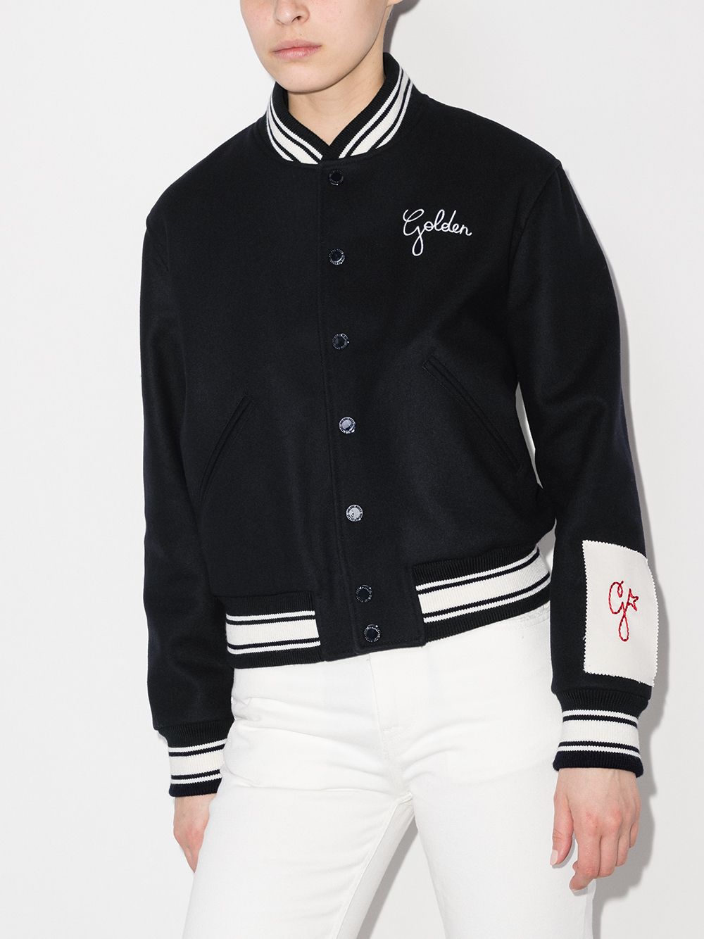 GOLDEN GOOSE Logo Wool Bomber Jacket