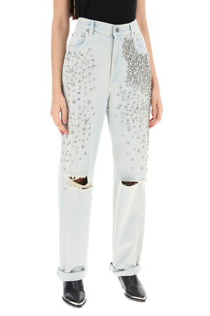 GOLDEN GOOSE Bleached Jeans with Crystals for Women